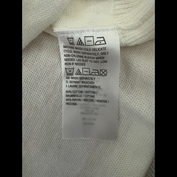 Belle by Kim Gravel Puff Sleeve V-Neck Sweater Cream Cotton Rayon 2X NWOT - Picture 12 of 13